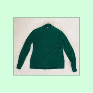 j. crew green 100% cashmere mockneck sweater | size s